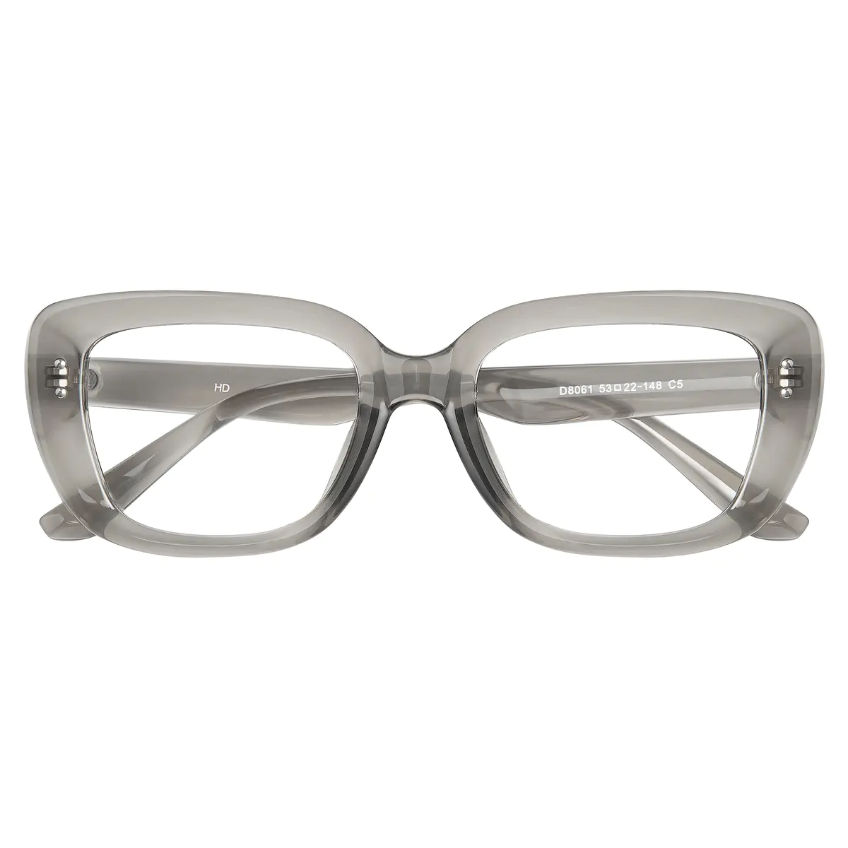 Rectangle Transparent Gray Eyeglasses
