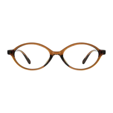 Oval Light Brown Eyeglasses
