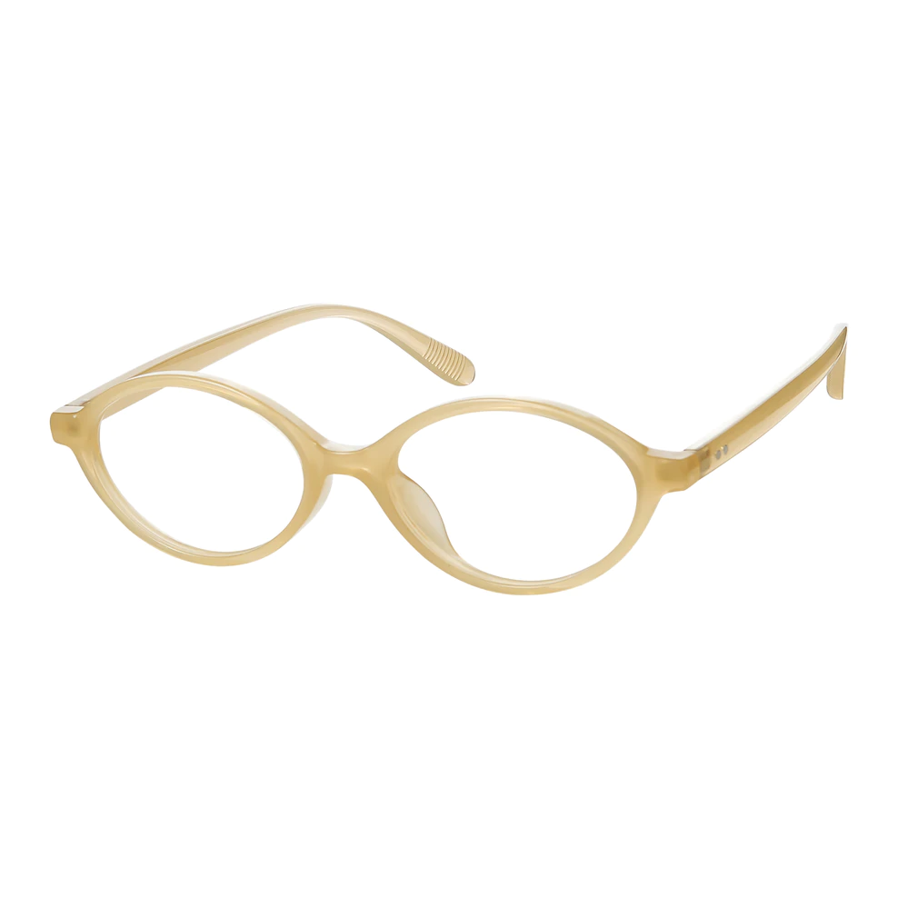 Oval Transparent Yellow Eyeglasses
