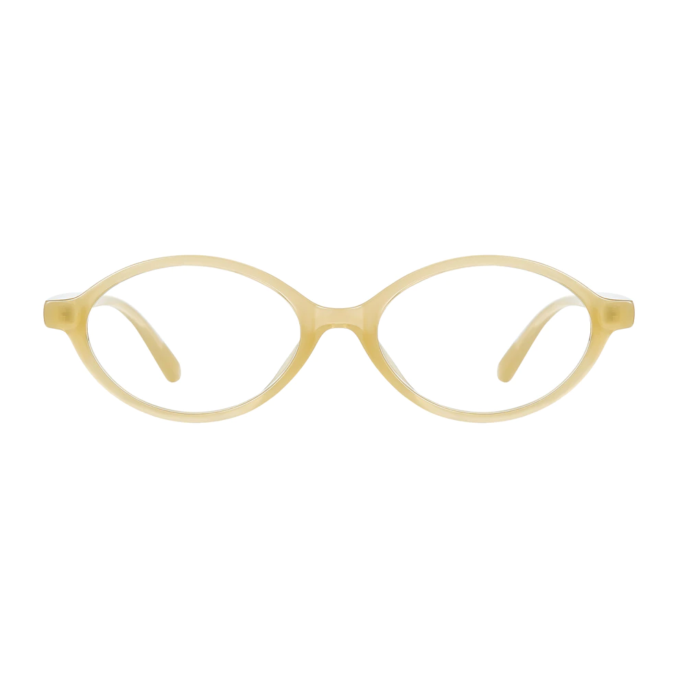 Oval Transparent Yellow Eyeglasses