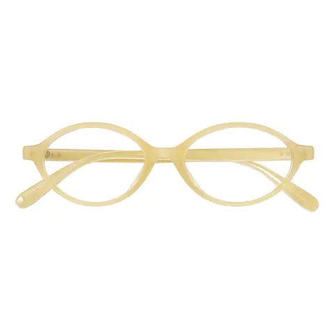 Oval Transparent Yellow Eyeglasses