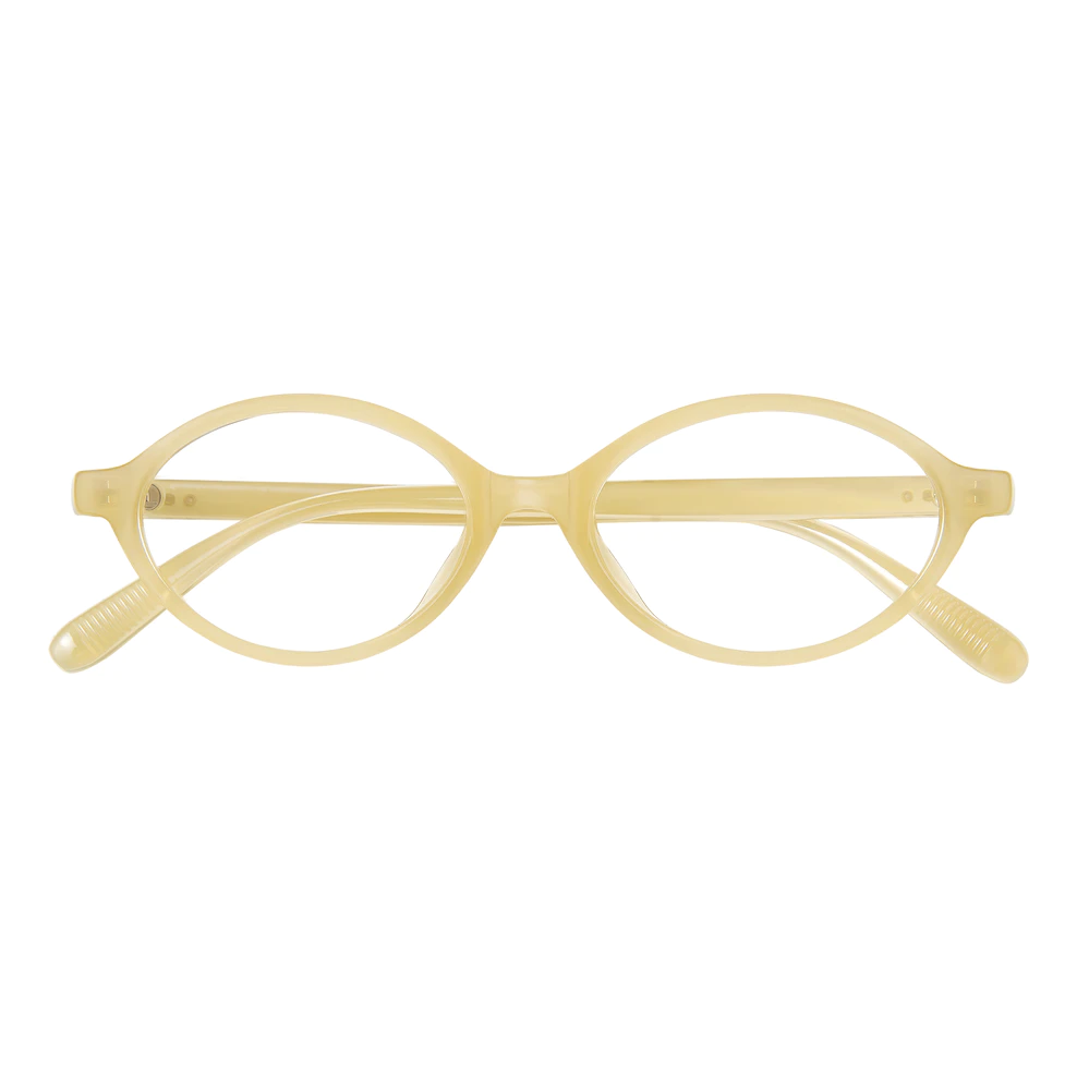 Oval Transparent Yellow Eyeglasses