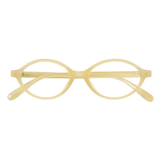 Oval Transparent Yellow Eyeglasses