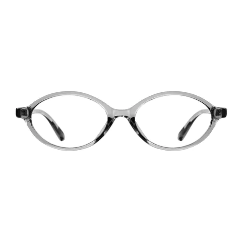 Oval Transparent Gray Eyeglasses