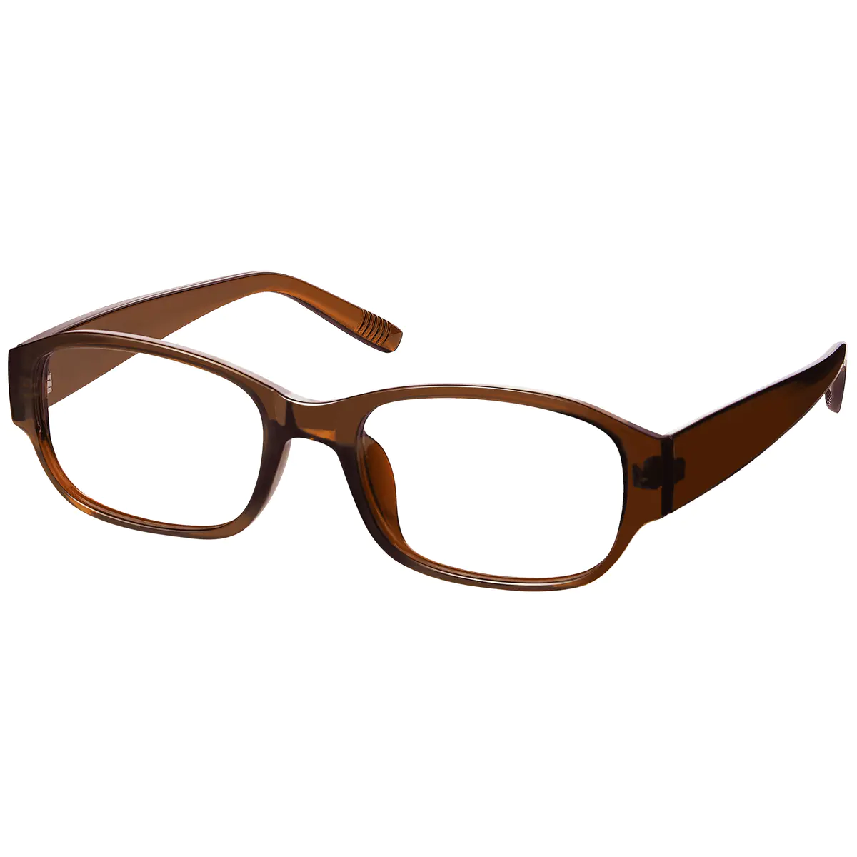 Rectangle Transparent Amber Eyeglasses