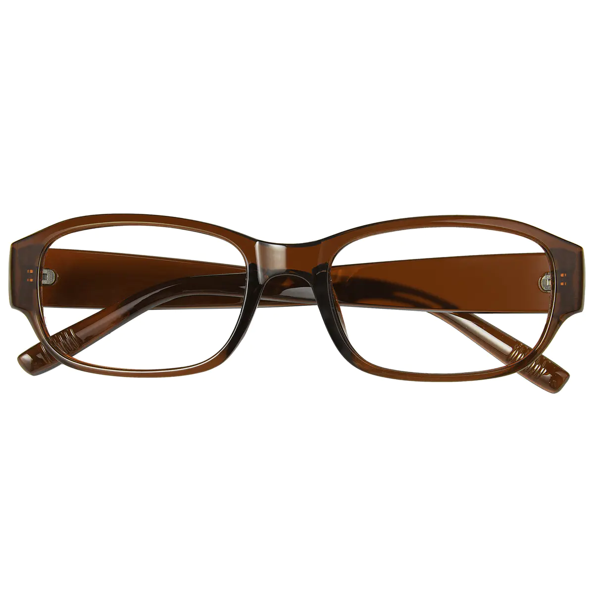 Rectangle Transparent Amber Eyeglasses