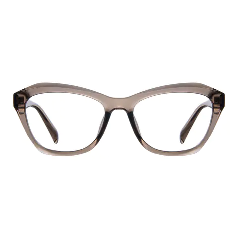 Cat-eye Transparent Gray Eyeglasses