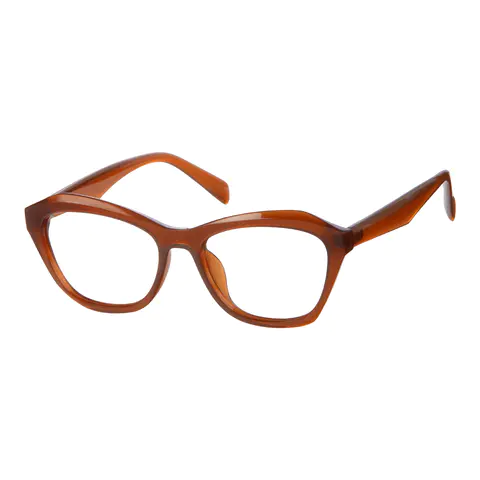 Cat-eye Transparent Orange Eyeglasses