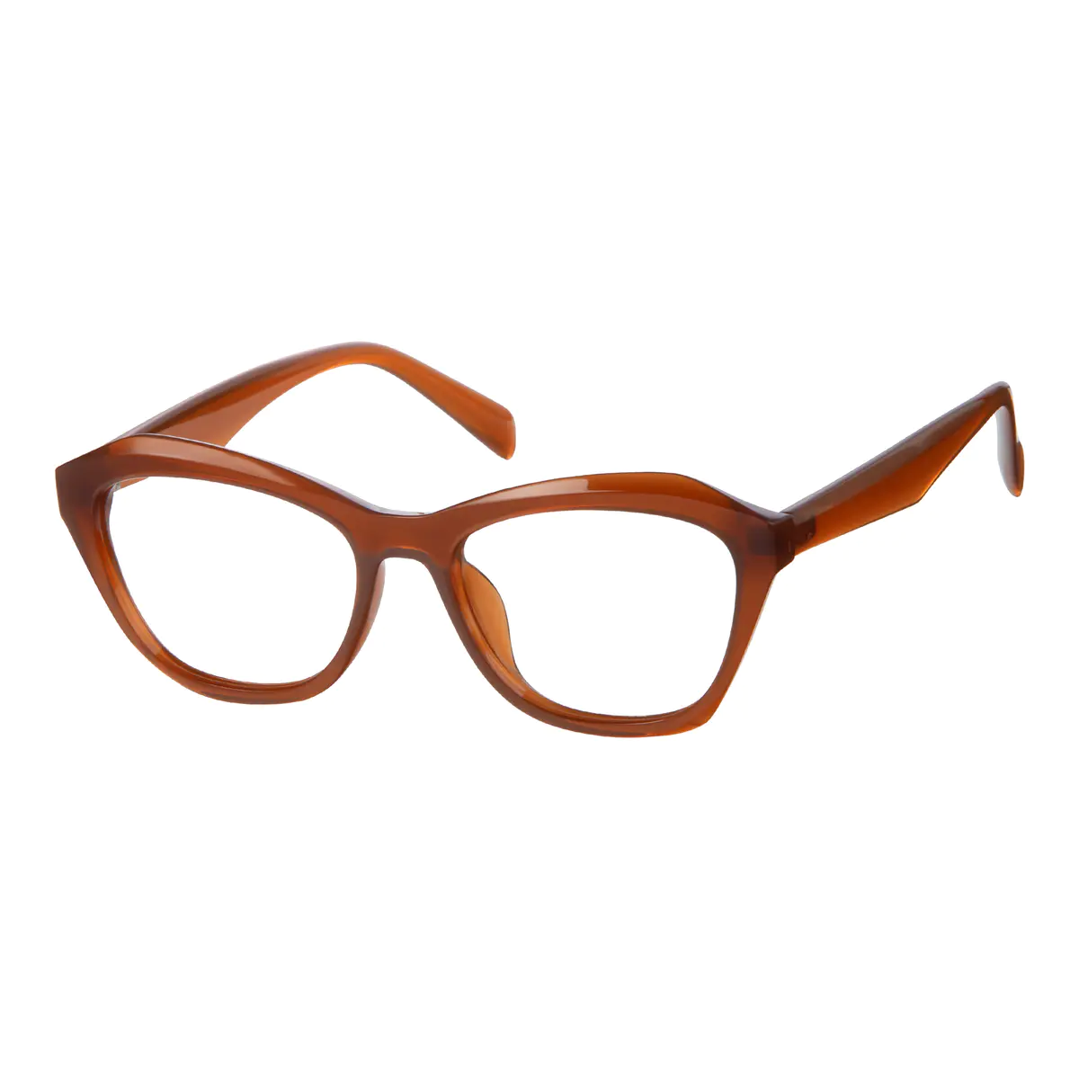 Cat-eye Transparent Orange Eyeglasses