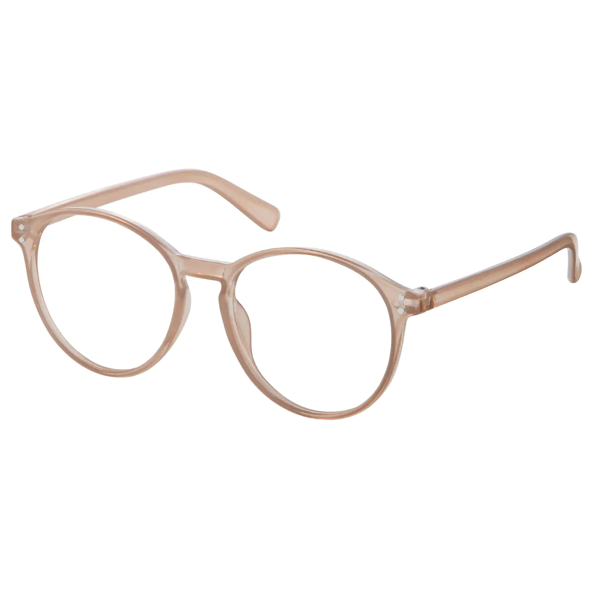 Round Light Brown Eyeglasses