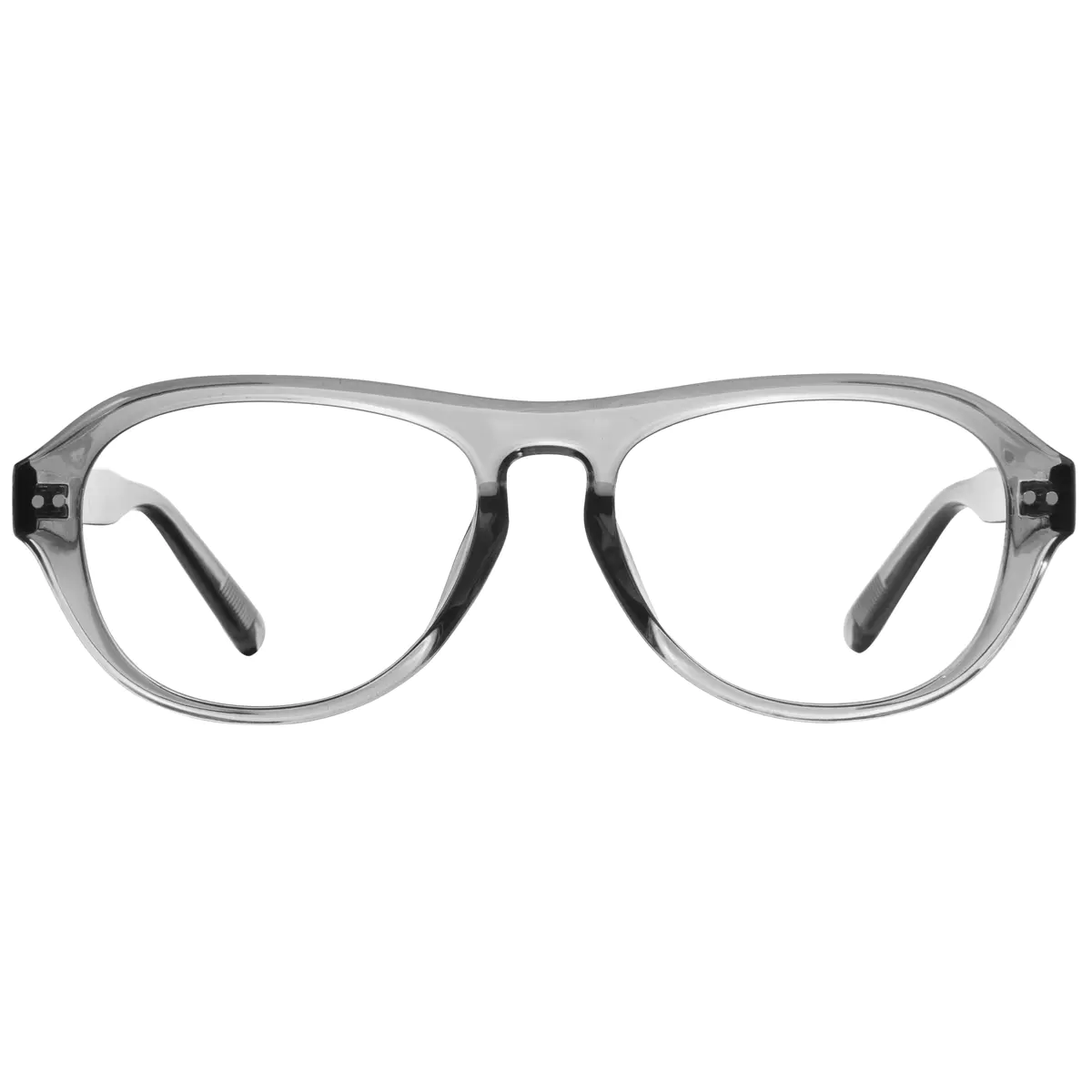 Aviator Transparent Gray Eyeglasses