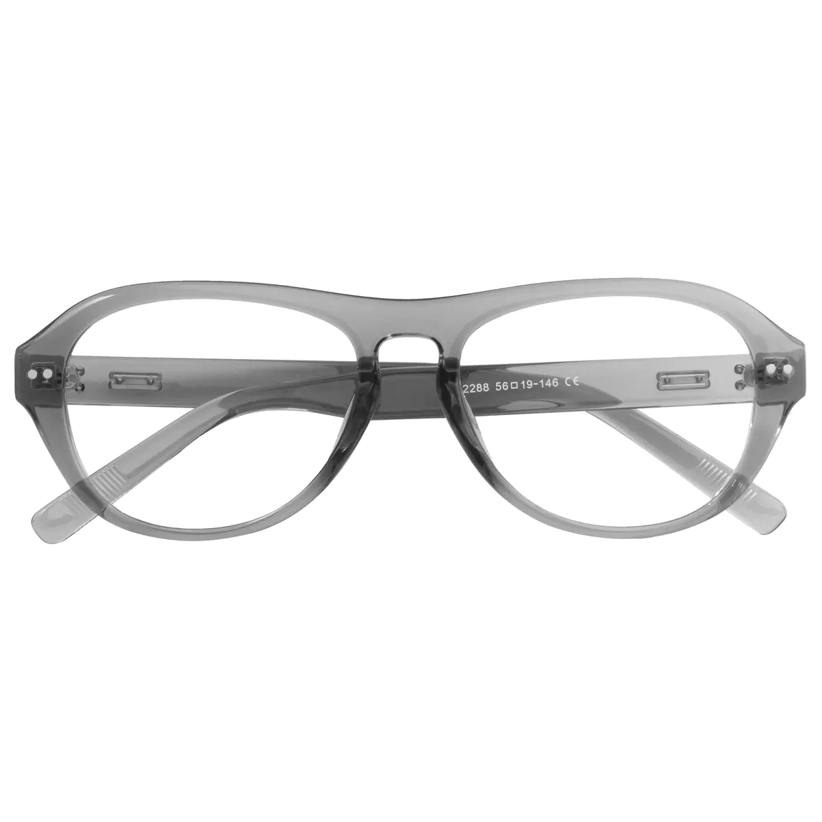 Aviator Transparent Gray Eyeglasses