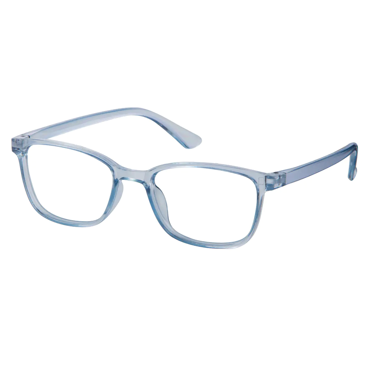 Rectangle Transparent Blue Eyeglasses