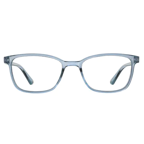 Rectangle Transparent Blue Eyeglasses