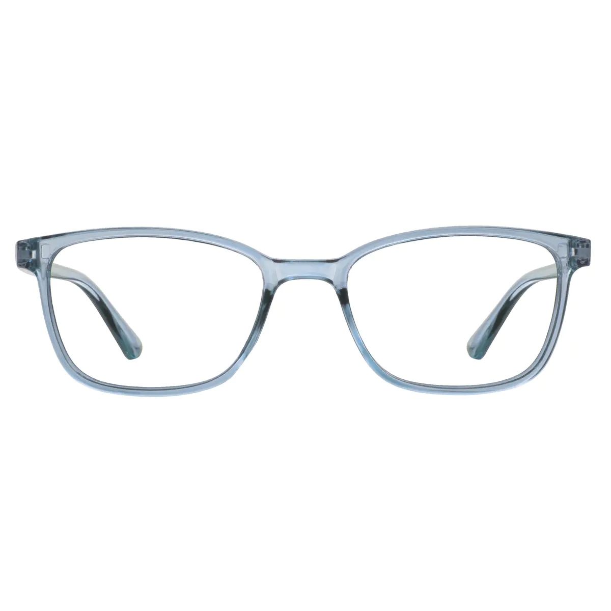 Rectangle Transparent Blue Eyeglasses
