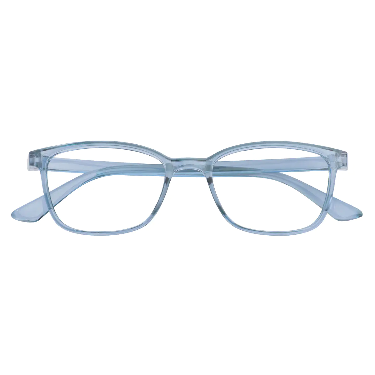 Rectangle Transparent Blue Eyeglasses