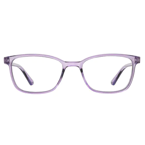 Rectangle Transparent Purple Eyeglasses