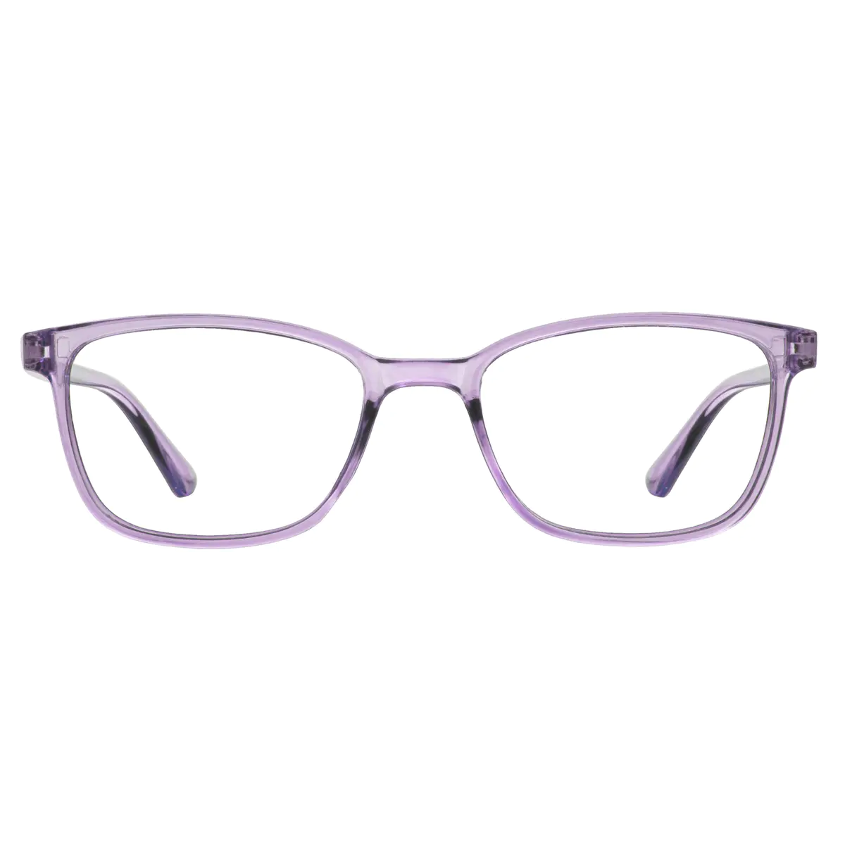 Rectangle Transparent Purple Eyeglasses