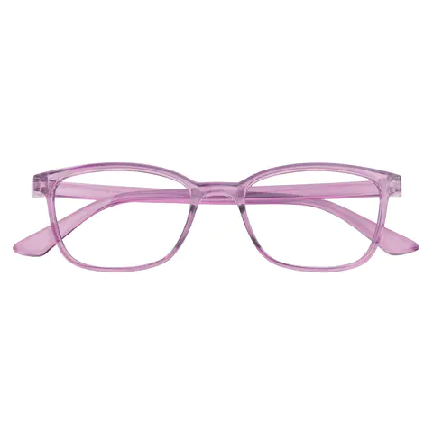 Rectangle Transparent Purple Eyeglasses