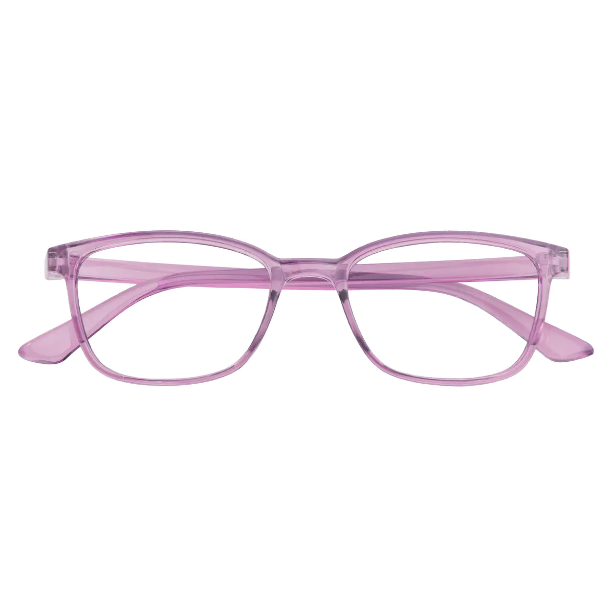 Rectangle Transparent Purple Eyeglasses