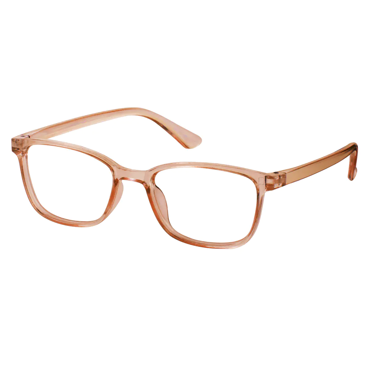 Rectangle Light Brown Eyeglasses