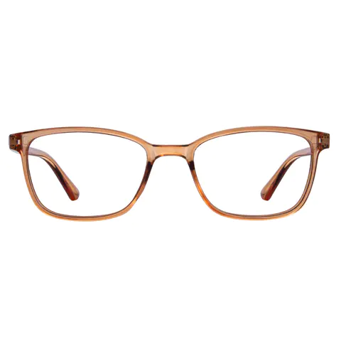 Rectangle Light Brown Eyeglasses