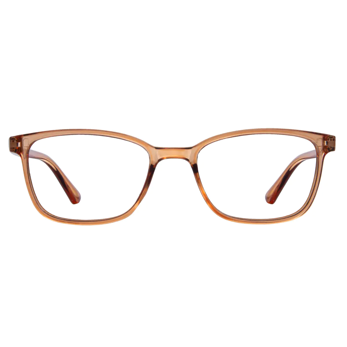 Rectangle Light Brown Eyeglasses