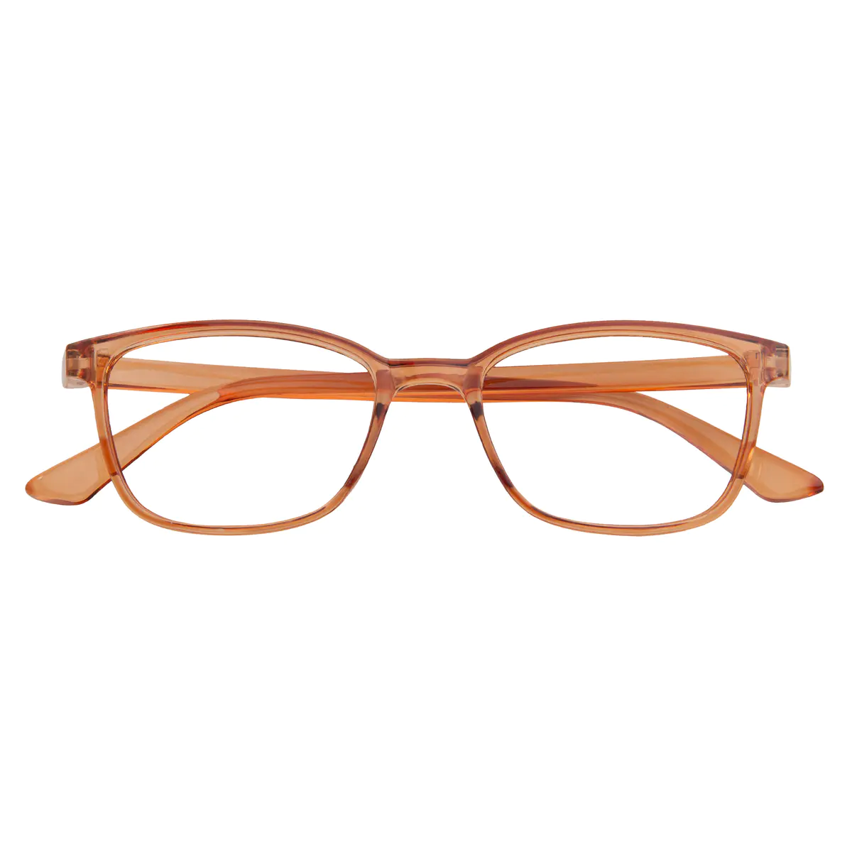 Rectangle Light Brown Eyeglasses