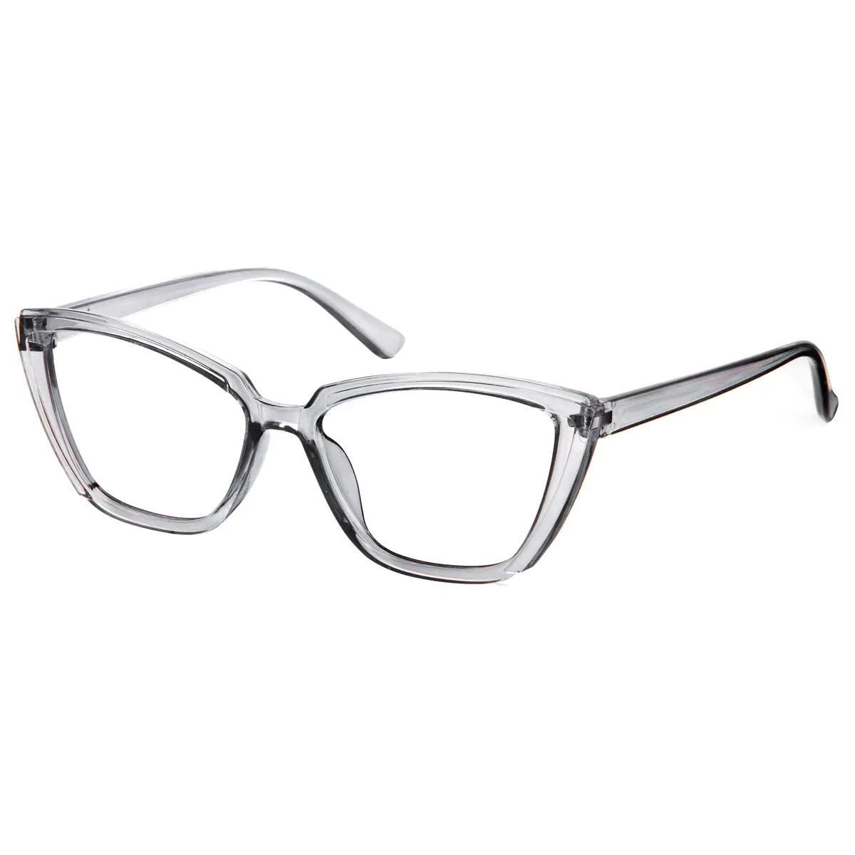 Cat-eye Transparent Gray Eyeglasses