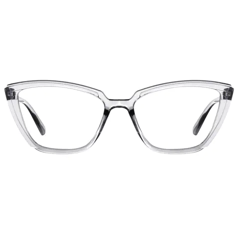 Cat-eye Transparent Gray Eyeglasses