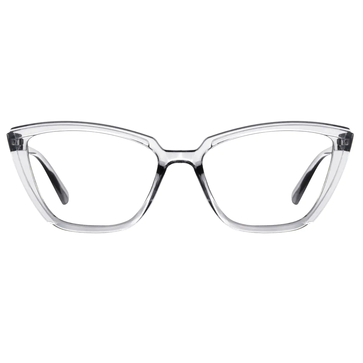 Cat-eye Transparent Gray Eyeglasses