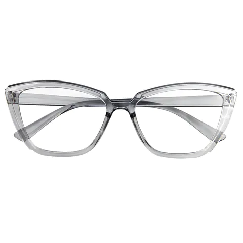 Cat-eye Transparent Gray Eyeglasses
