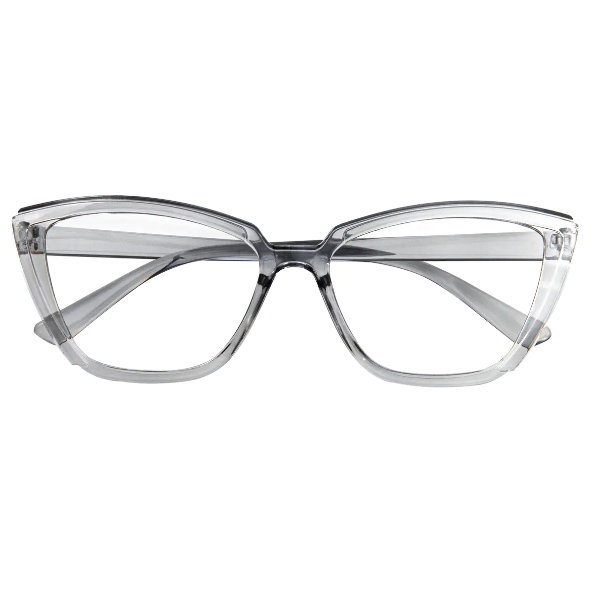 Cat-eye Transparent Gray Eyeglasses