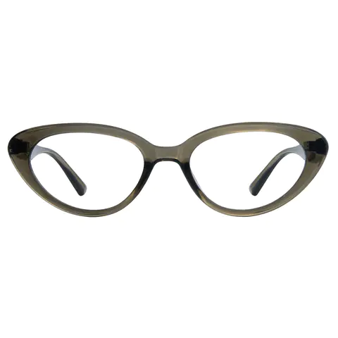 Cat-eye Transparent Green Eyeglasses