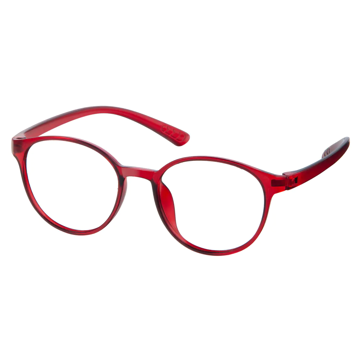 Round Transparent Red Eyeglasses