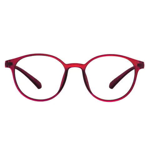 Round Transparent Red Eyeglasses