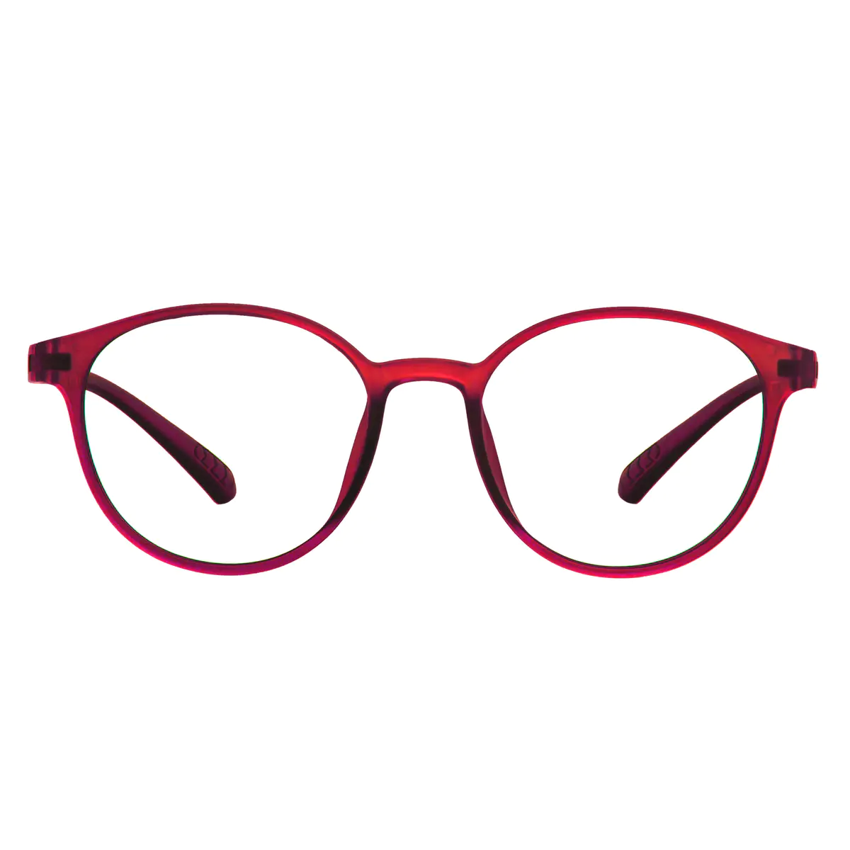 Round Transparent Red Eyeglasses