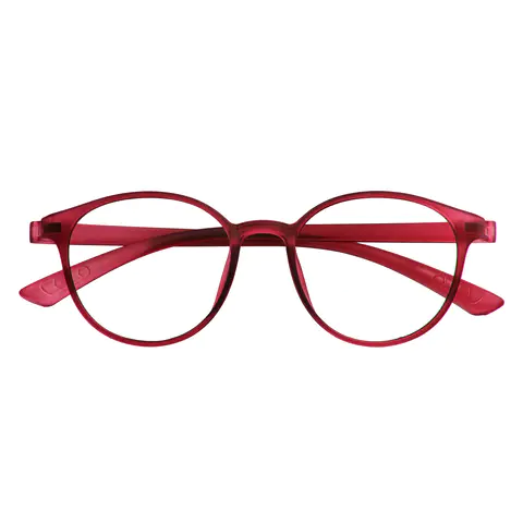 Round Transparent Red Eyeglasses