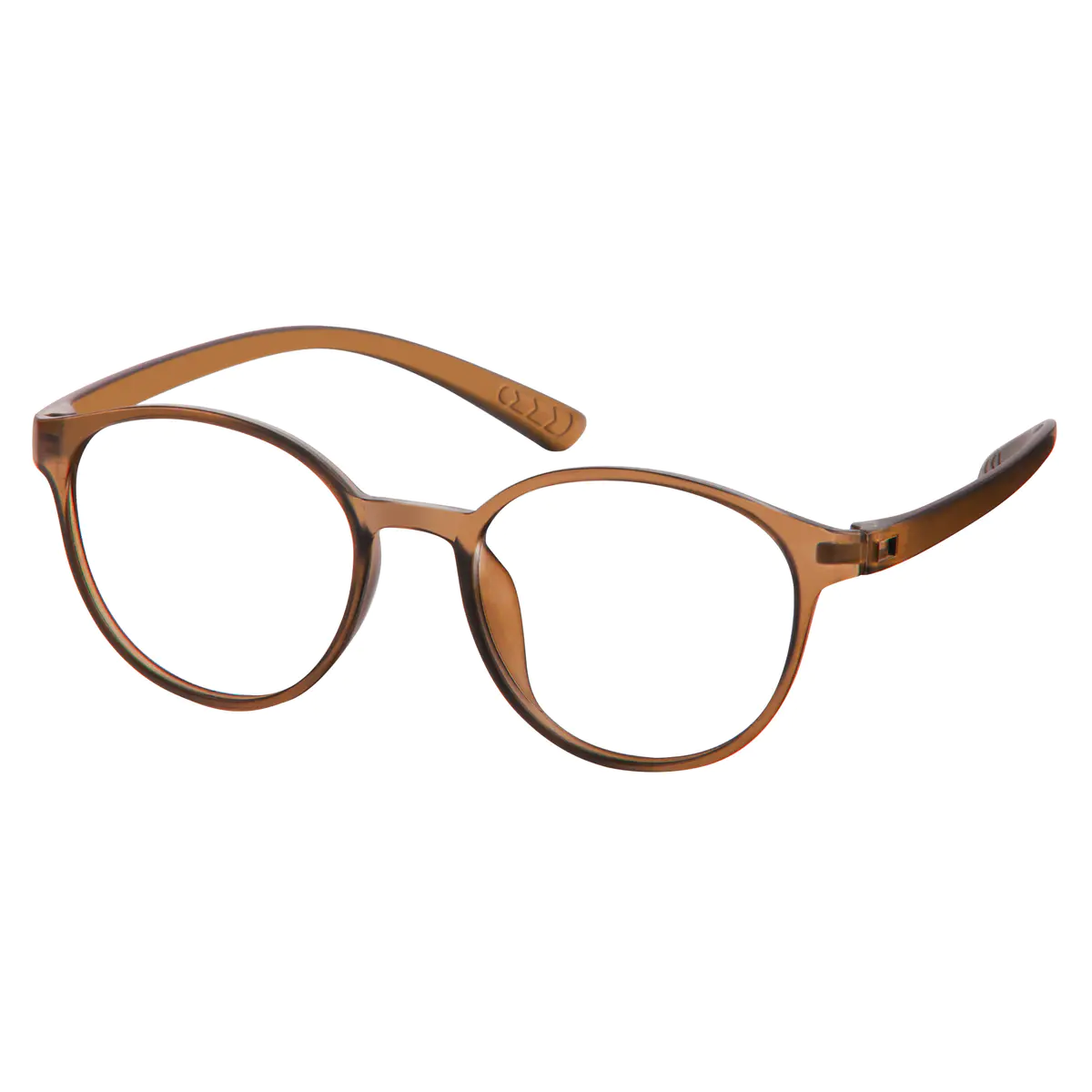 Round Light Brown Eyeglasses