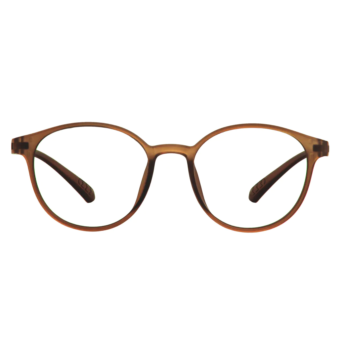 Round Light Brown Eyeglasses