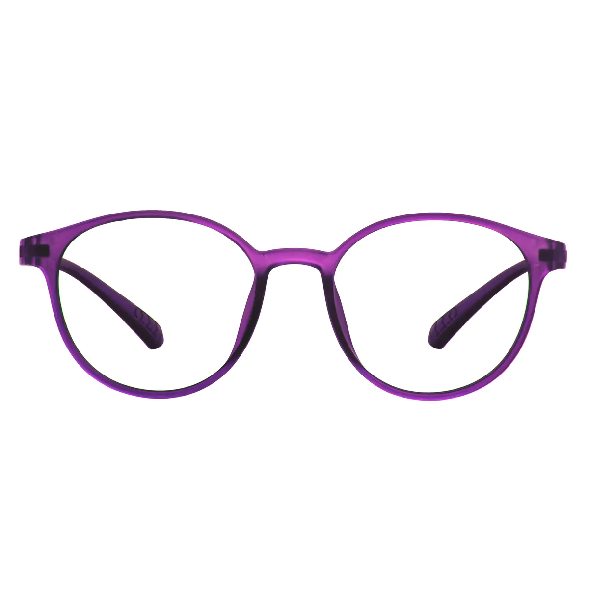Round Transparent Purple Eyeglasses