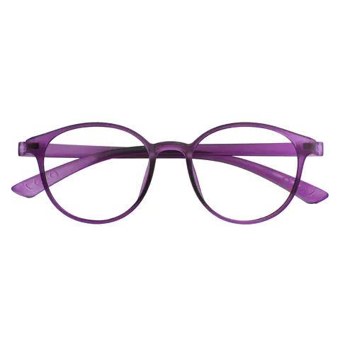 Round Transparent Purple Eyeglasses