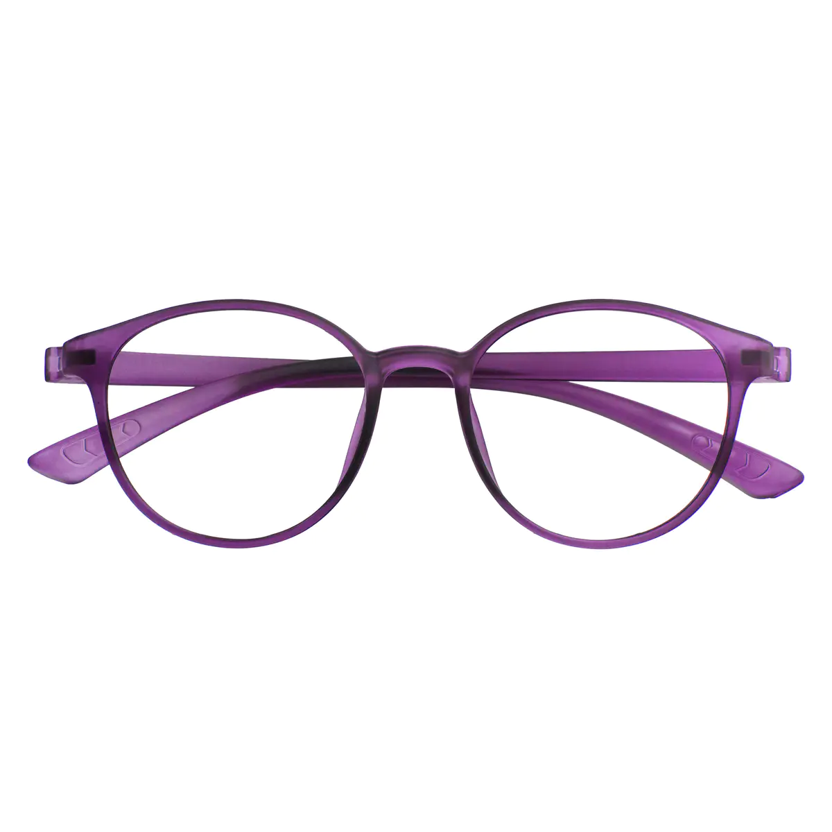 Round Transparent Purple Eyeglasses