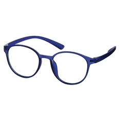 Round Transparent Blue Eyeglasses
