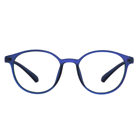 Round Transparent Blue Eyeglasses