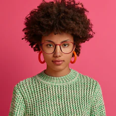 Round Transparent Blue Eyeglasses