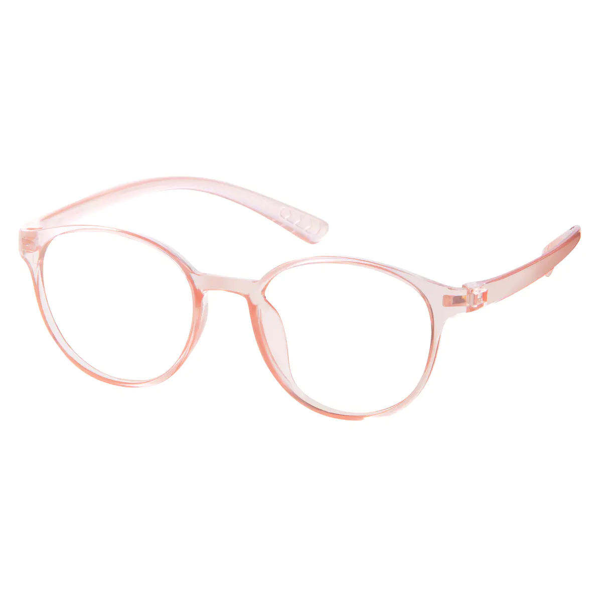 Round Transparent Pink Eyeglasses