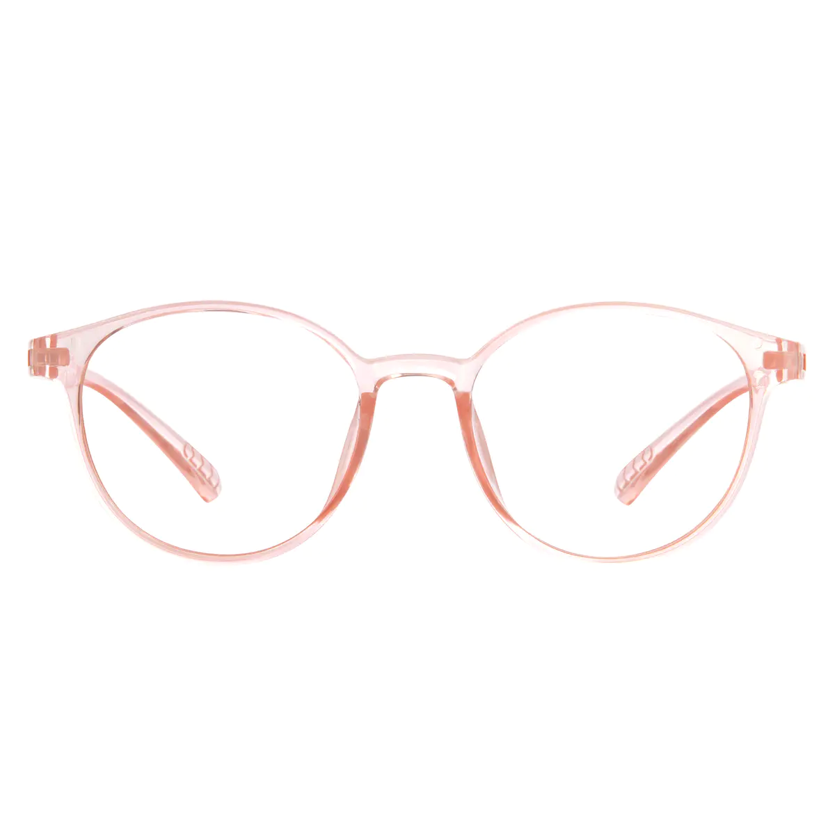 Round Transparent Pink Eyeglasses