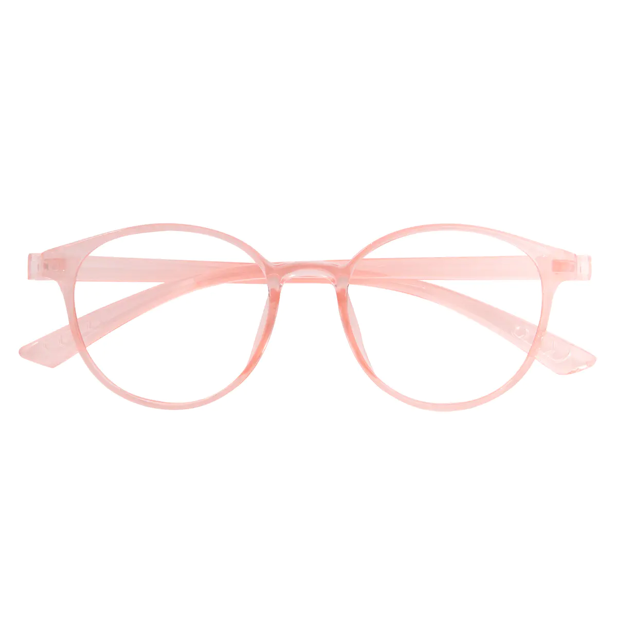 Round Transparent Pink Eyeglasses