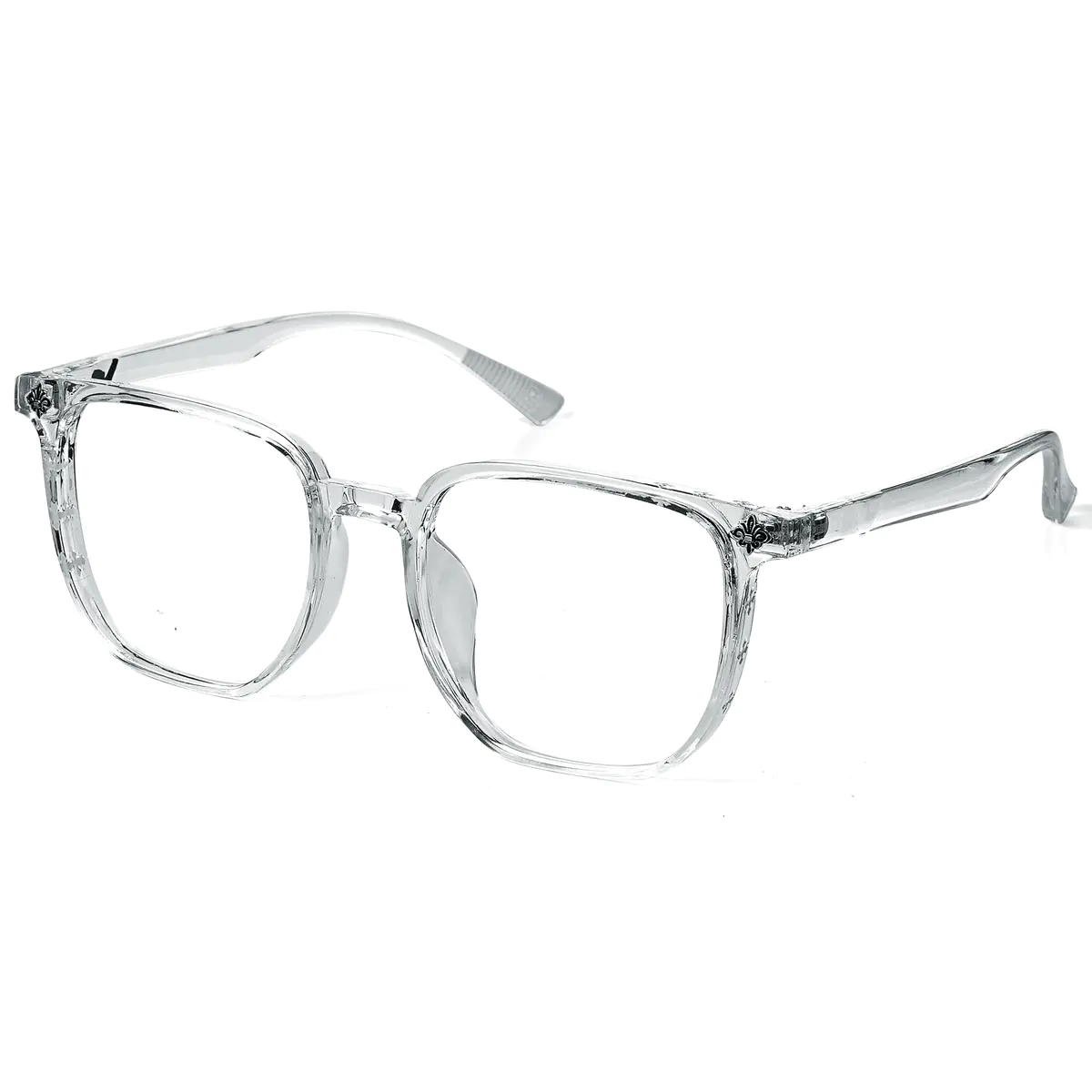 Square Transparent Gray Eyeglasses